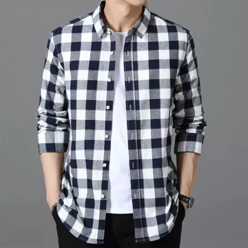 Kemeja Flanel Pria Lengan Panjang Pakaian Pria Lengan Panjang Motif Kotak Exclusive