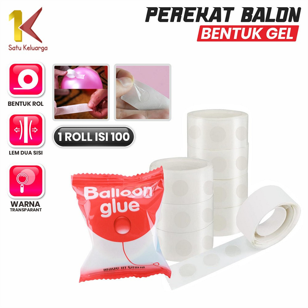 Jual Satu Keluarga Lem Balon 1 Roll Isi 100 Dot Double Tape C1000 ...