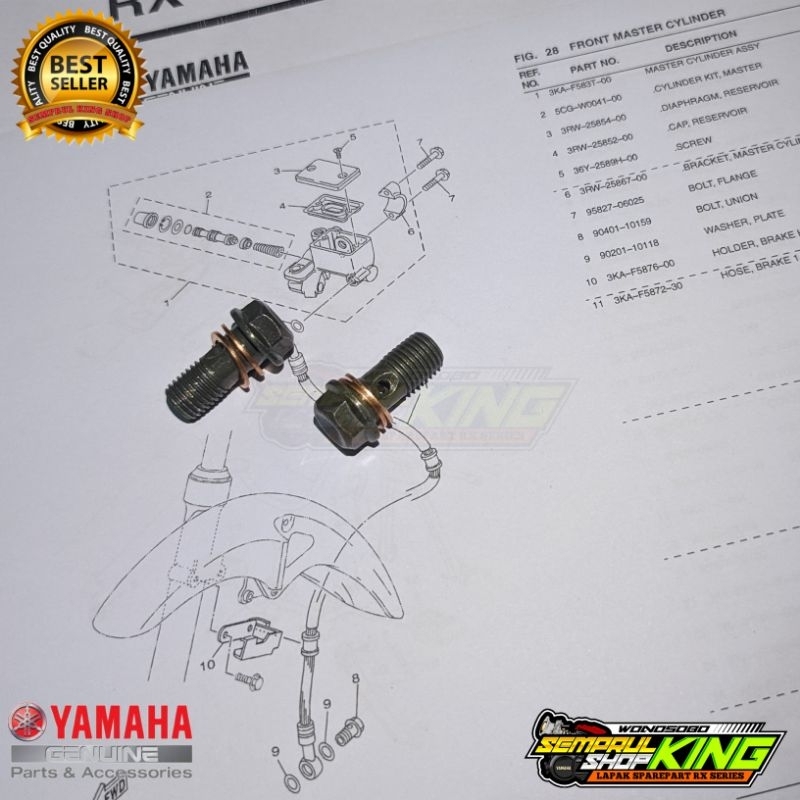 Jual Baut Banjo nepel ring selang rem Depan Universal semua motor