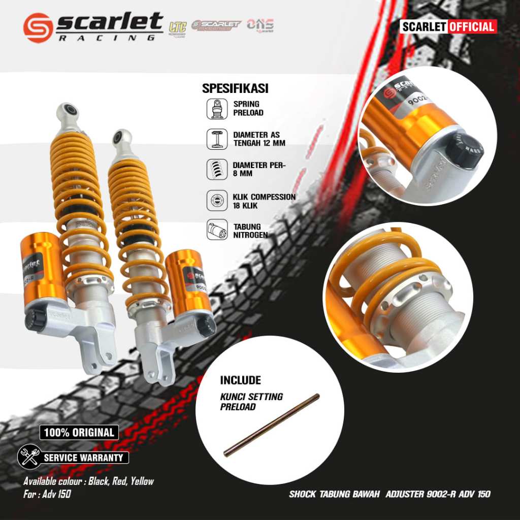 Jual Scarlet Racing Shock Absorber Shockbreaker Skok Tabung Bawah