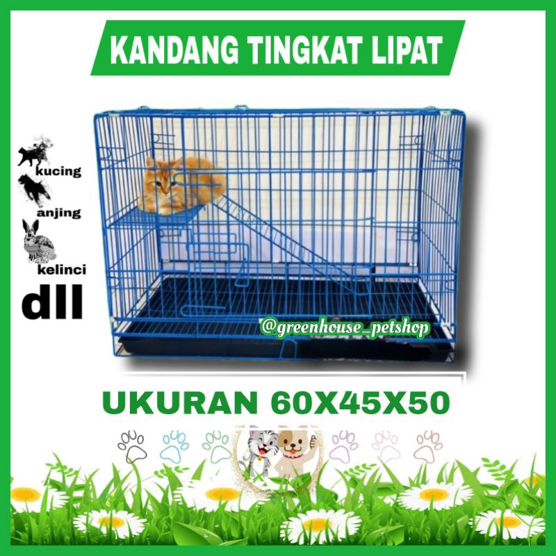 Jual GHP - Kandang Besi Lipat Tingkat Uk 60x45x50 Anti Karat Kandang