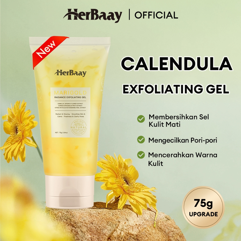 Jual [NEW] Herbaay Calendula Exfoliating Gel Gentle Face Scrub