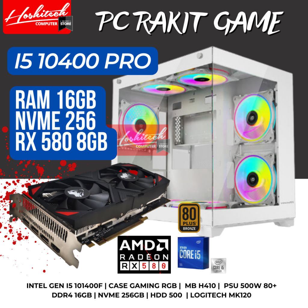 Gaming Pc I5 10400f Rx 5600 Xt Komputer I5-10400F RX 5600 XT 32GB