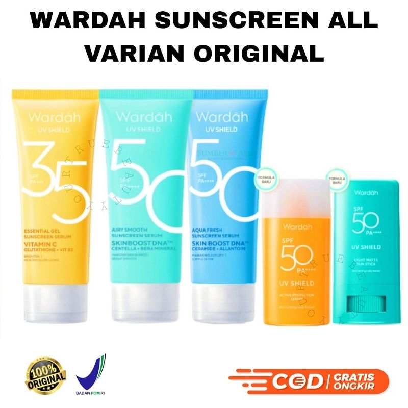 Jual Wardah Essential Sunscreen Gel Airy Smooth Aqua Fresh Sun Stick UV