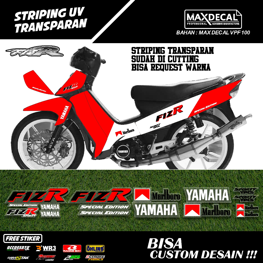 Jual STIKER STRIPING TRANSPARAN FACELIFT LIS STIKER UV YAMAHA FIZR SEMI