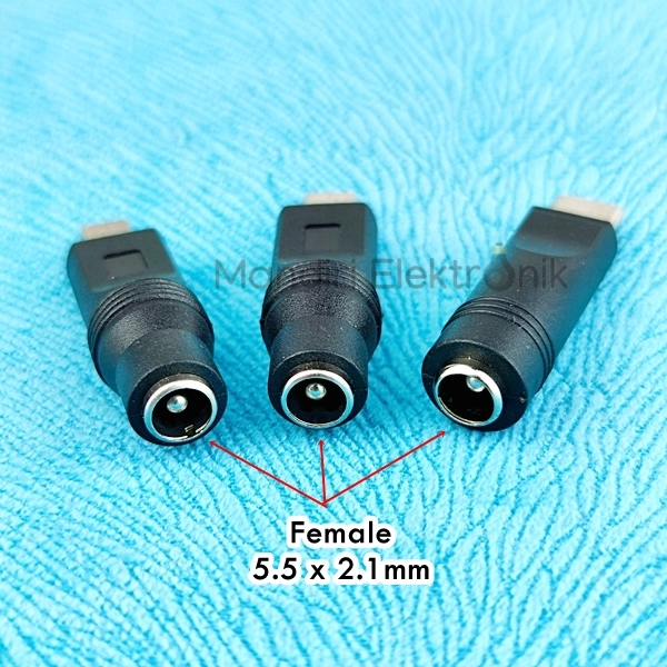 Jual Adapter DC Jack 5.5x2.1mm Female to Mini USB Micro USB Type C ...