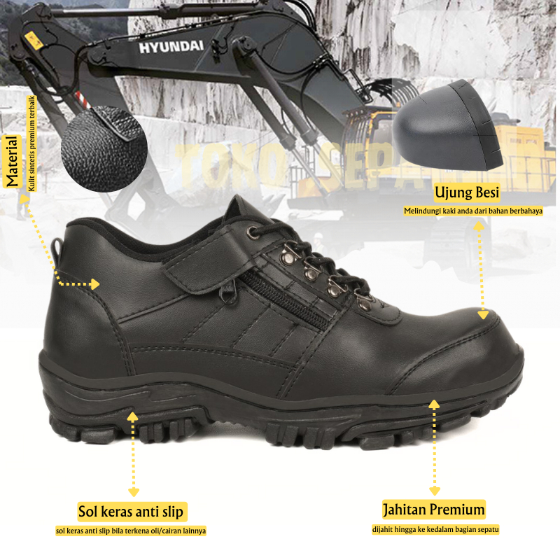 Jual Sepatu Safety Boots Pria Sepatu Septy Pria Ujung Besi Kerja Proyek Lapangan Sefty Outdoor