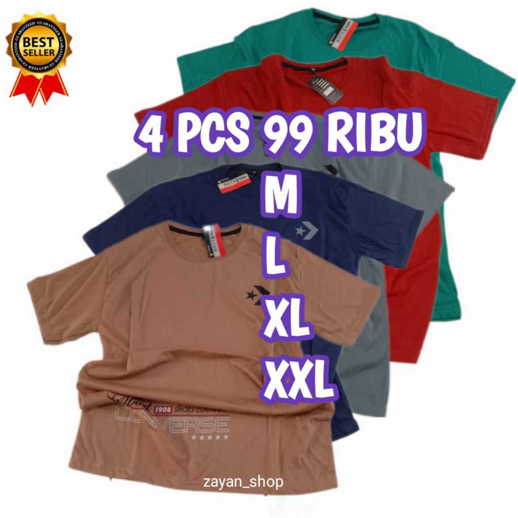 Jual Paket murah 4pcs 99 ribuan II kaos oblong lengan pendek ...