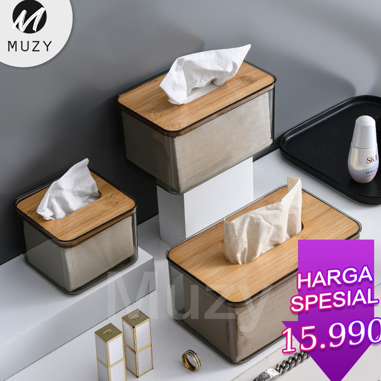 Jual Yang terbaru Muzy Tempat Tisu Kotak Tisu Kotak Penyimpanan Tissue Transparan Bagus Dapur ...