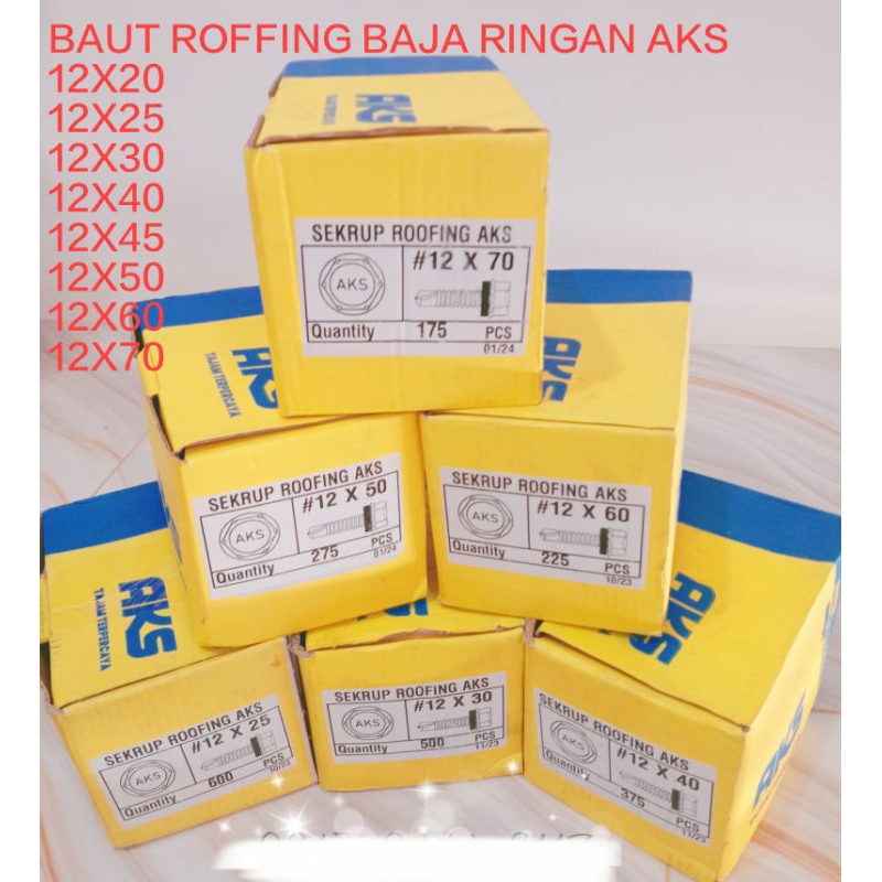 Jual BAUT ROOFING KUNING AKS 12X20-12X70 HARGA PER KOTAK / BAUT ROPING ...