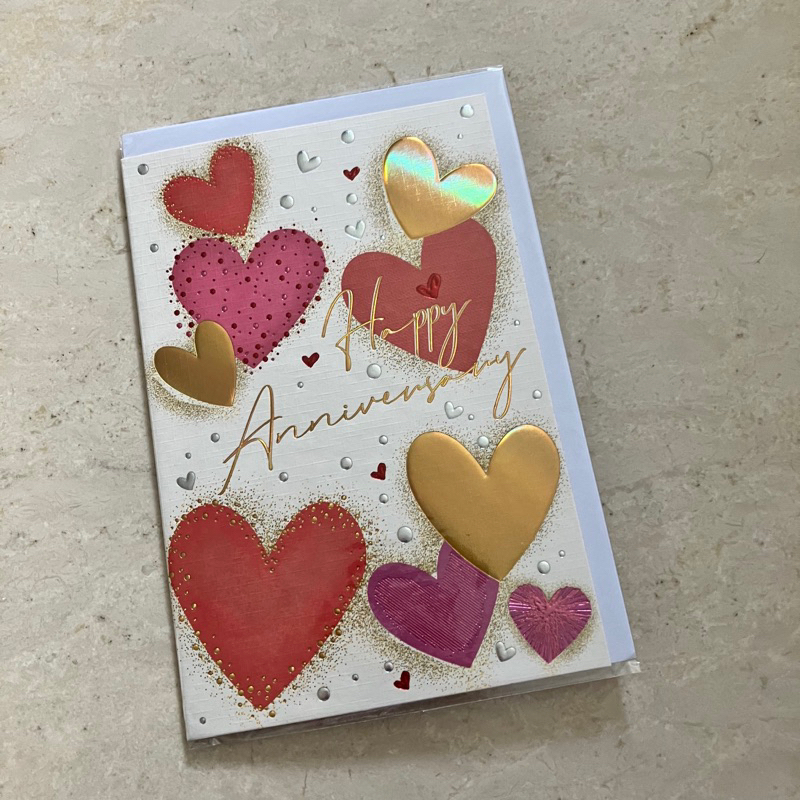 Jual happy anniversary card ( hearts ) | Shopee Indonesia