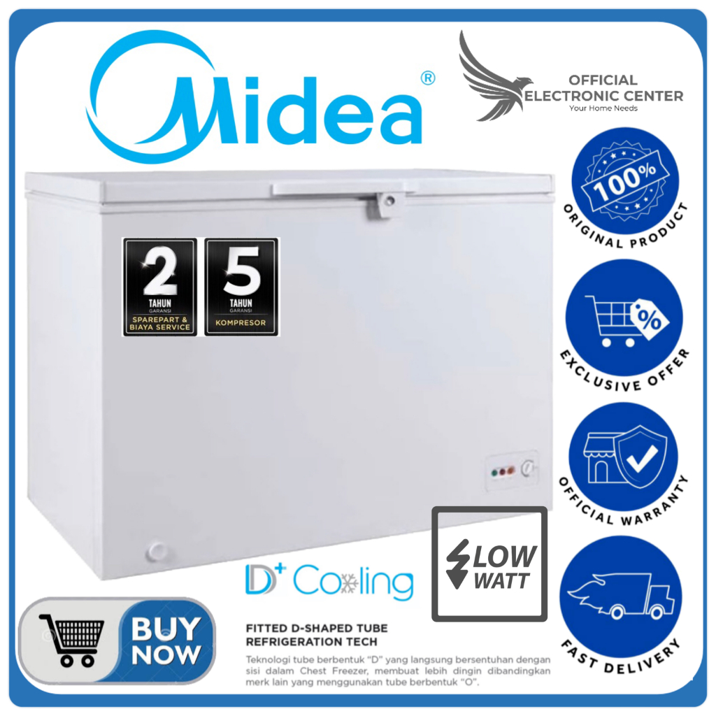 Jual MIDEA CHEST FREEZER HS258CK HS258CK 258 SUPER FAST FREEZING LOW