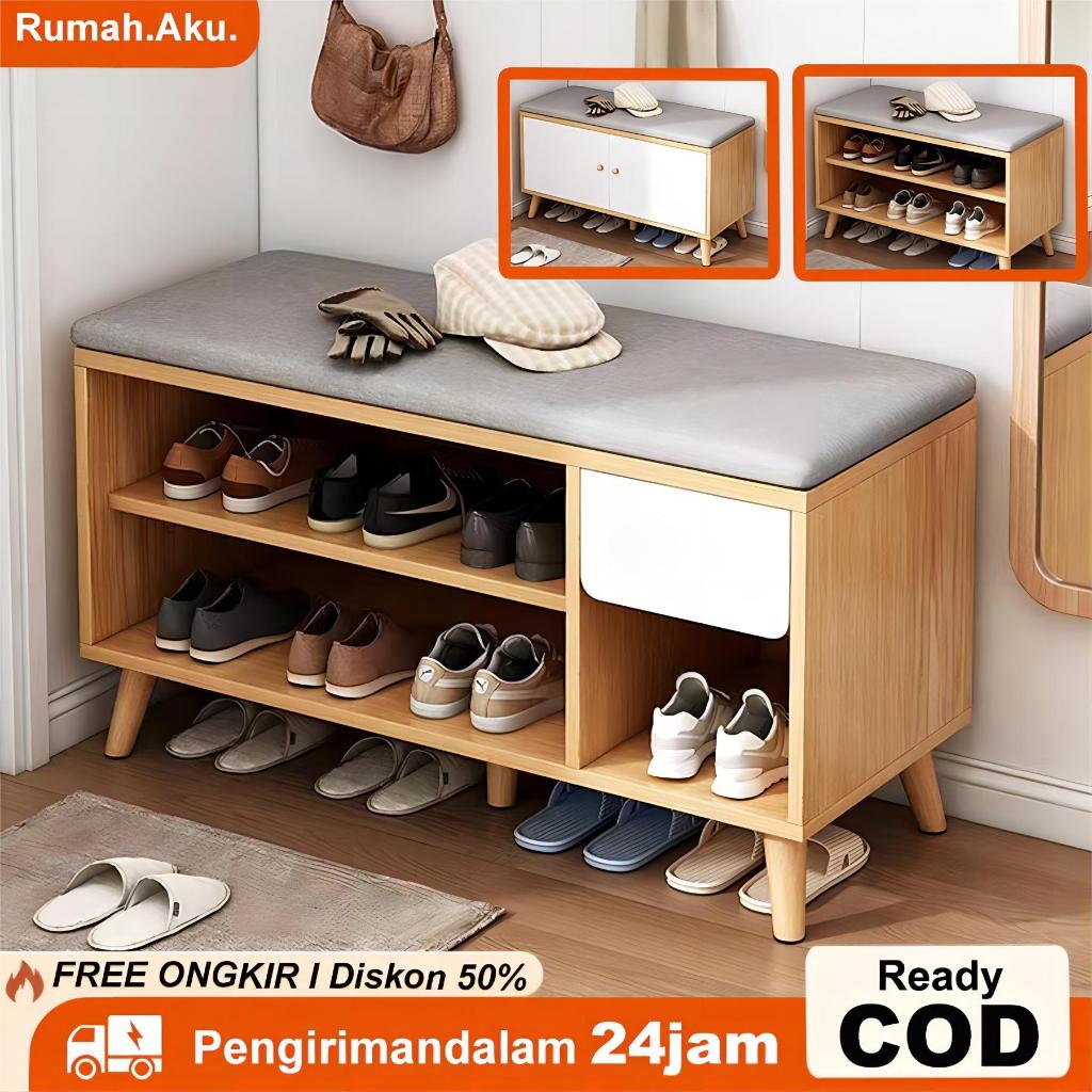 Jual Lemari Sepatu Kayu Rak Sepatu Duduk Rak Sepatu Sofa Lemari Sepatu