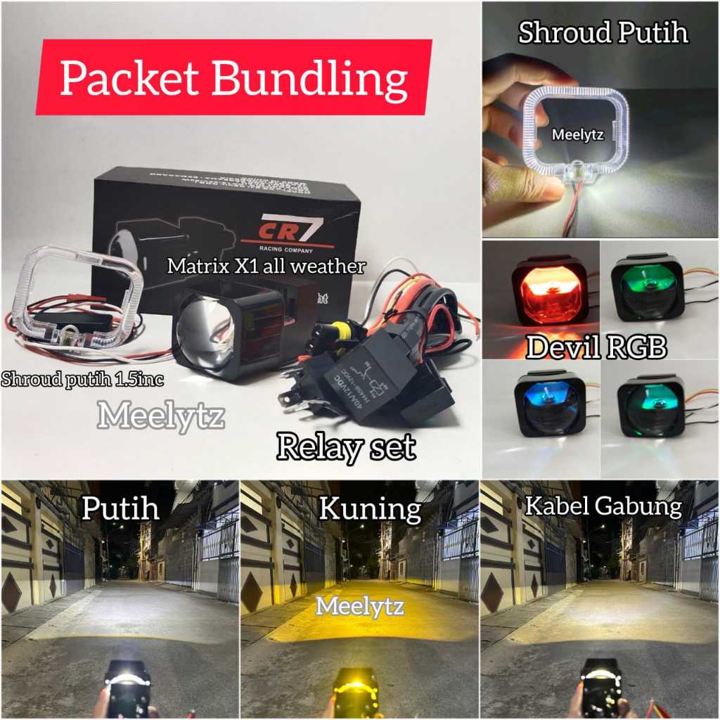 Jual Packet Bundling Biled Matrix X All Weather Putih Kuning Inc