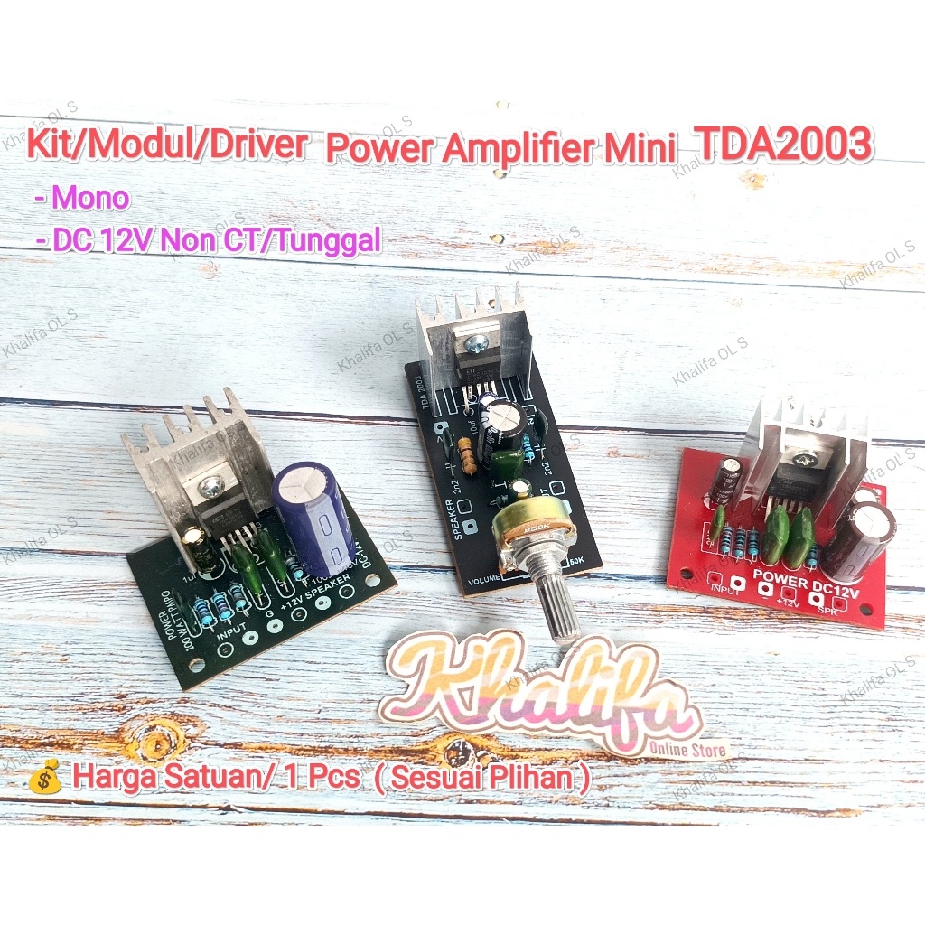 Jual Kit Modul Driver Power Amplifier Mini TDA2003 Mono DC 12V Non CT ...