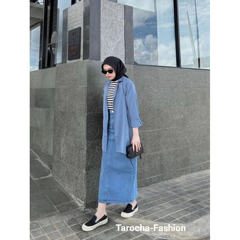 Jual Rok Jeans Wanita Panjang Rok Jeans Korean Style Rok Jeans Kekinan ...