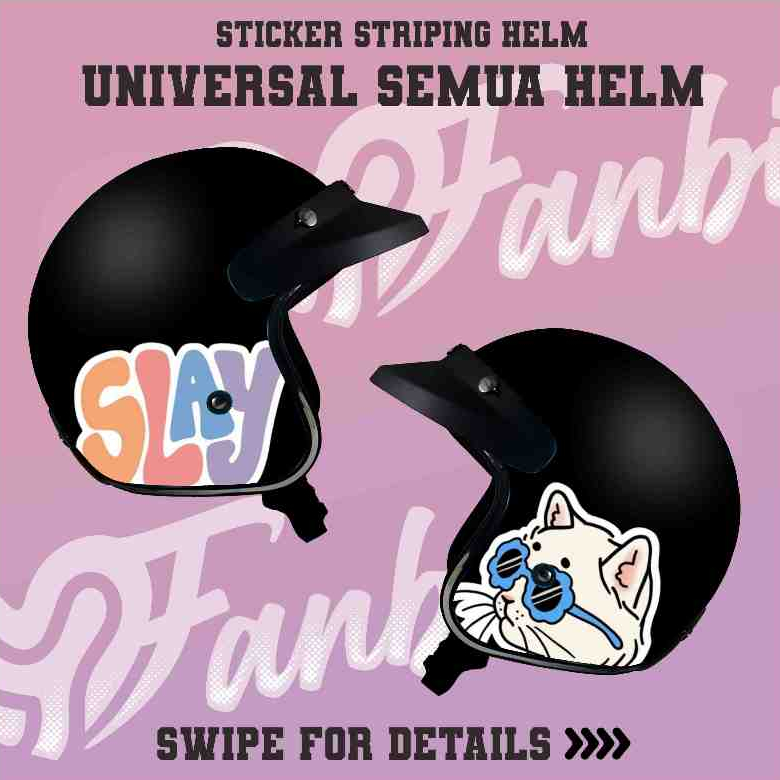 Jual STIKER HELM BOGO STRIPING UNIVERSAL FULL SET MOTIF KUCING | Shopee ...