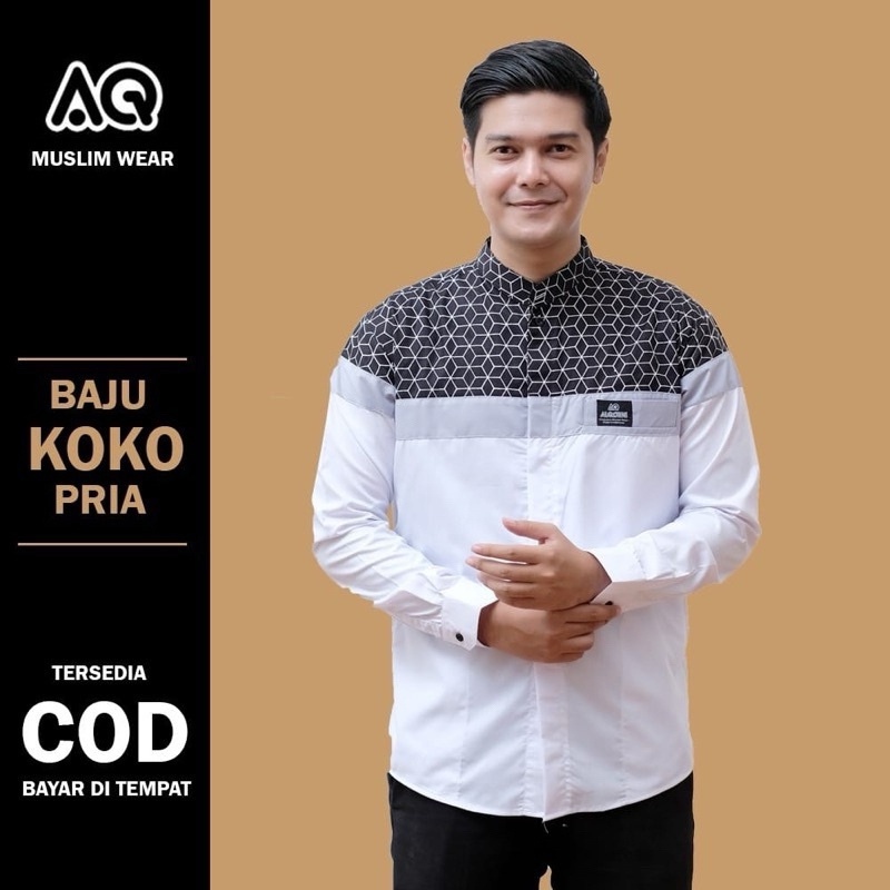 Kemeja Pria Lengan Panjang Koko Pria Lengan Panjang Motif Kobata Falcon Koko Azzahir Koko Pakistan