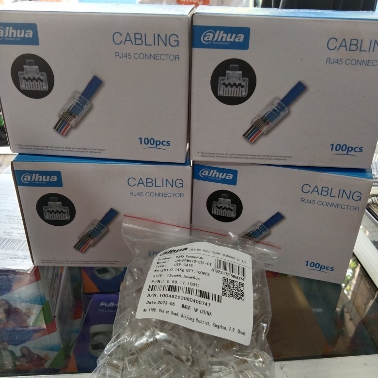 Jual DAHUA Konektor RJ45 Cat6 1Box isi 100pcs Kualitas No.1 Original ...