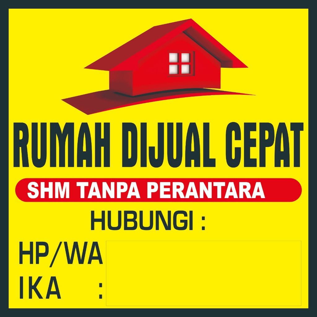 Jual SPANDUK/BANNER MURAH RUMAH DIJUAL/SEWA/DIKONTRAKAN FREE DESAIN ...