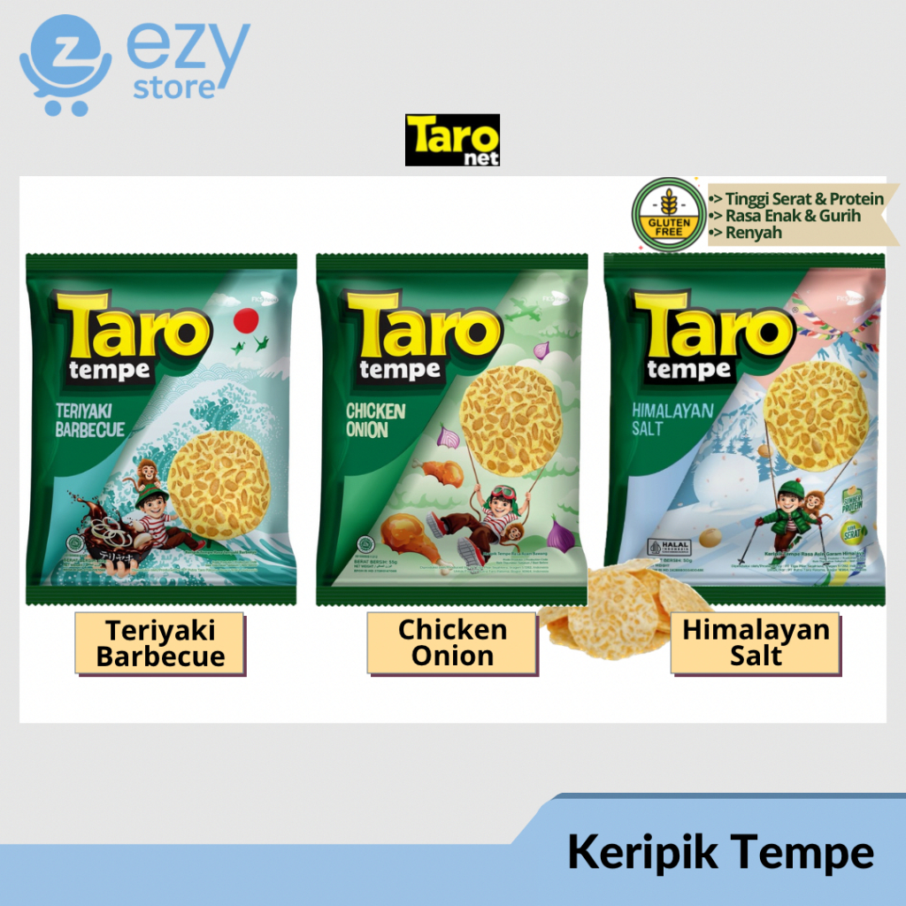 Jual Taro Tempe 55 gram / Keripik Tempe / Snack Tempe / Gluten Free ...