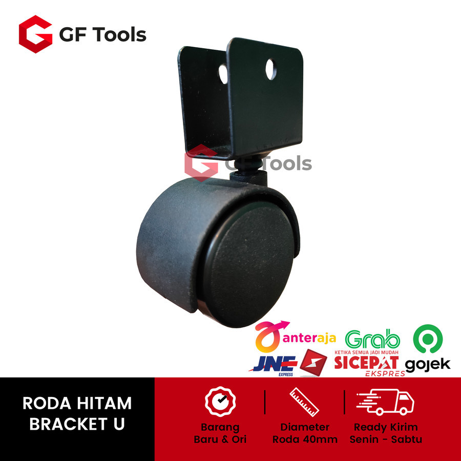 Jual Roda Kastor Sudut Lemari/Meja/Box Bracket-Plat Besi Model U 40mm ...
