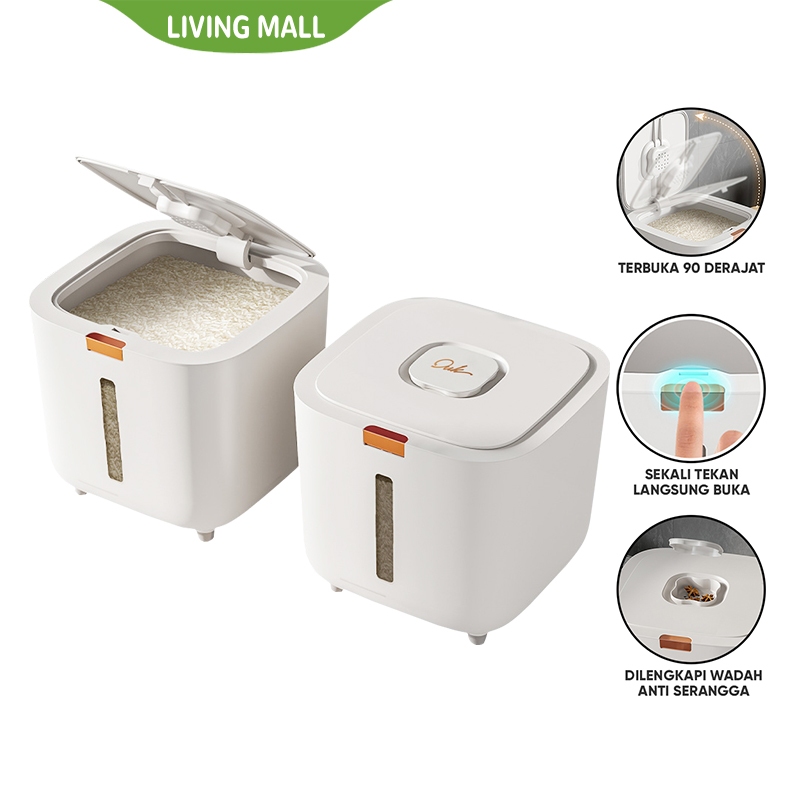 Jual LIVING MALL Dispenser Beras 5KG 10KG /Tempat Beras Serbaguna ...