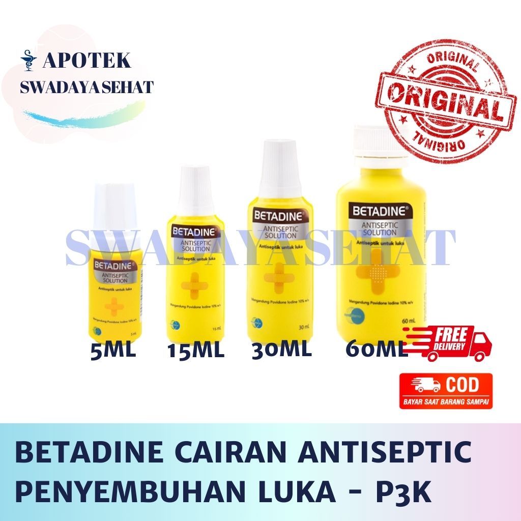 Jual Betadine Antiseptic 60ml Ukuran 30 Ml 15ml 5ml Solution Cairan