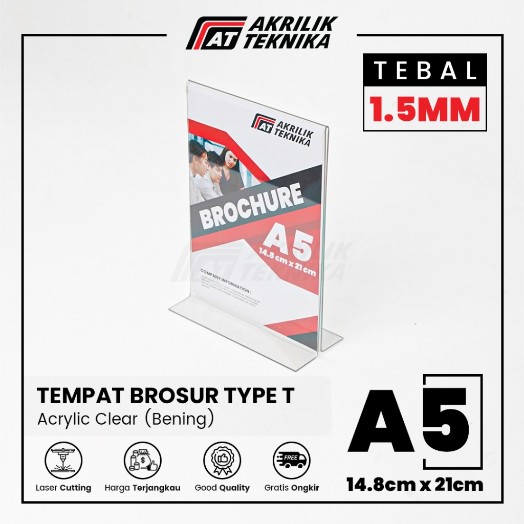 Jual Tempat Brosur Akrilik Tent Card Holder Qris Barcode Nomor Menu Meja Portrait T Ukuran