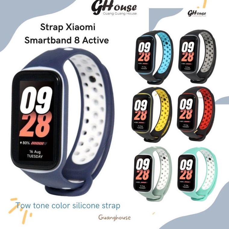 Jual Strap Xiaomi Smart Band 8 Active Two Tone Bolong Tali Jam Smart ...