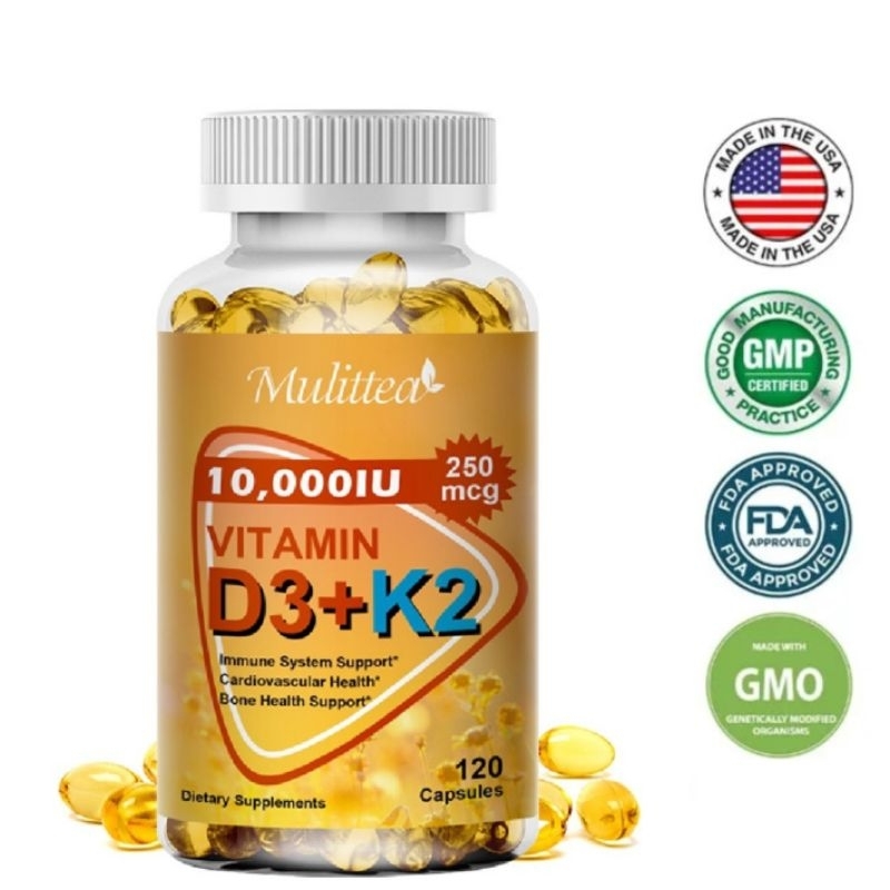 Jual Mulittea Vitamin D3K2 10000 IU Original For Bone &joint Vitamin K2 ...