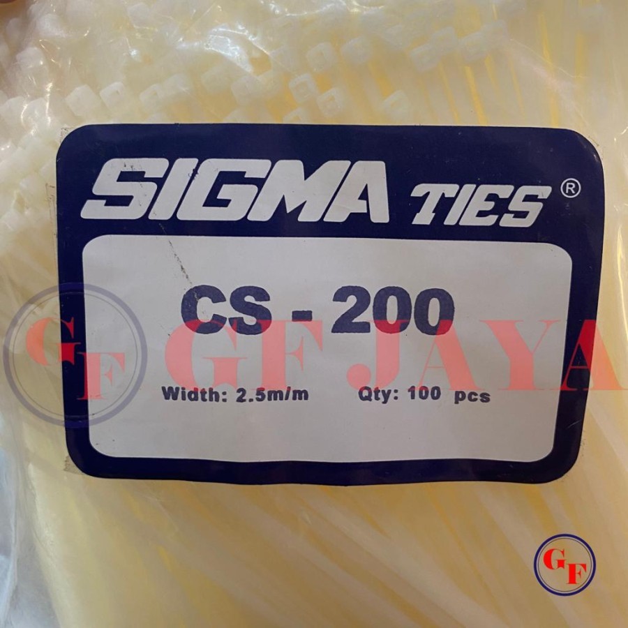Jual Kabel Ties Sigma CS-200 isi 100 20cm x 2.5mm Putih / CS200 CV200 ...
