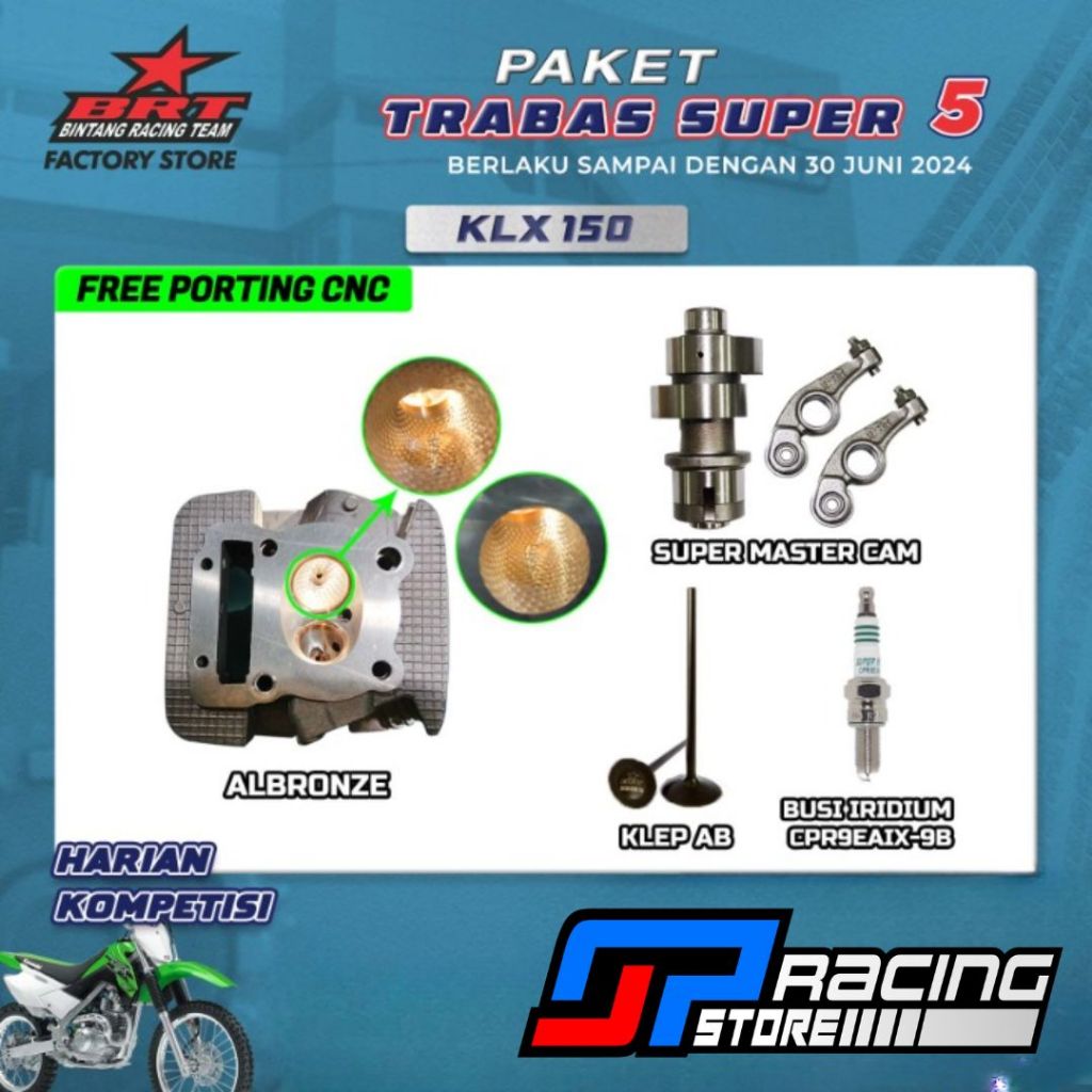 Jual Paket Head Klx Porting Cnc Super Master Cam Intake Brt