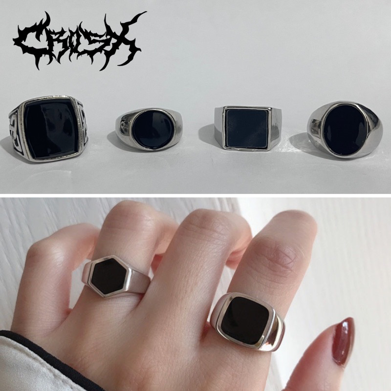 Jual BOI RING / BLACK OVAL CINCIN HEXAGON SQUARE RING / CINCIN ...