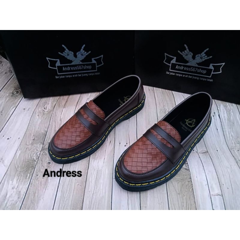 Jual Andres zp Sepatu Formal pria casual slip on Free box kerja kantor ...