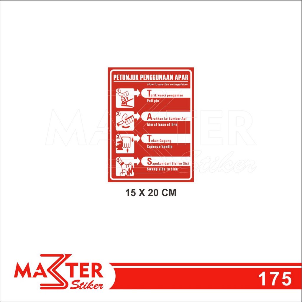 Jual 175 - Stiker Petunjuk Penggunaan APAR, Sticker Vinyl, Premium ...