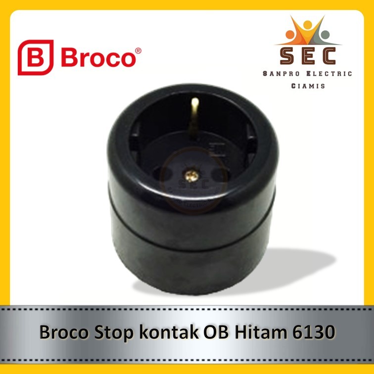 Jual STOP KONTAK BROCO OB HITAM ARDE BULAT TEMPEL 6130 ASLI ORIGINAL ...