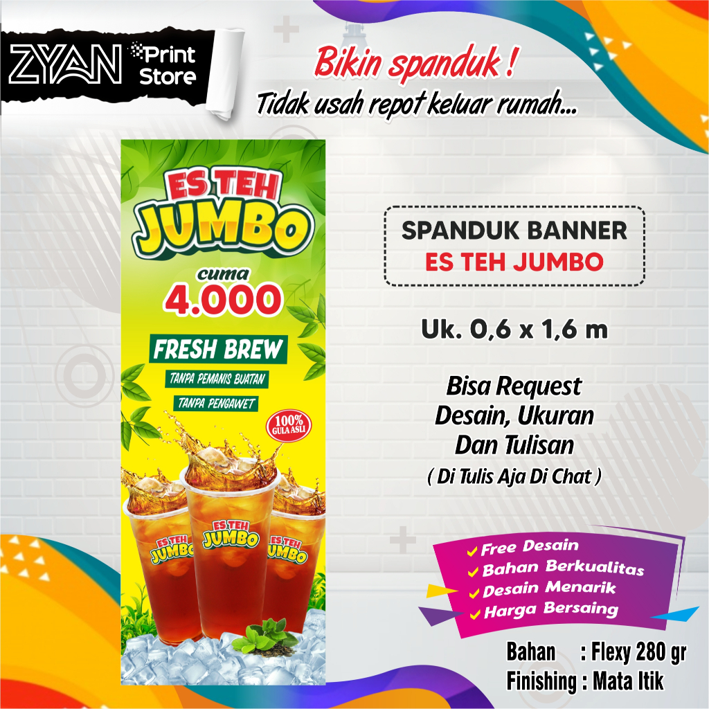 Jual SPANDUK BANNER ES TEH JUMBO | Shopee Indonesia