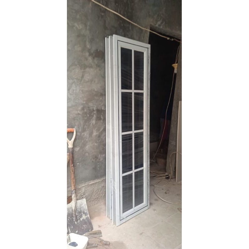 kusen +jendela aluminium T160 x L50  ornamen lengkap ,kunci handle, hitam,putih coklat