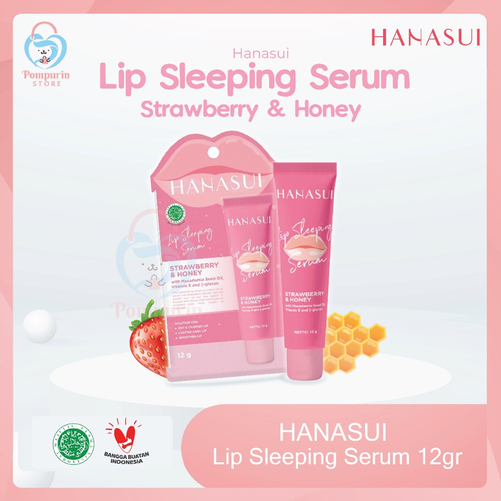 Jual HANASUI Lip Sleeping Serum Strawberry & Honey 12gr Halal Original