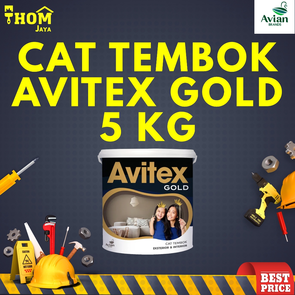 Jual CAT TEMBOK EXTERIOR & INTERIOR - 5KG - AVITEX GOLD | Shopee Indonesia