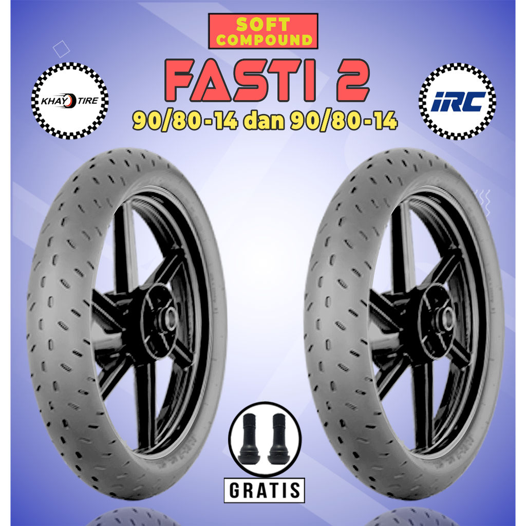 Jual Paket Ban Soft Compound Motor Matic IRC FASTI 2 90/80-14 + 90/80 ...