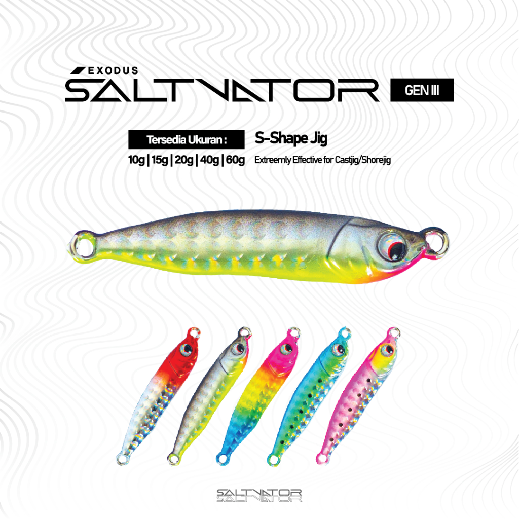 Jual Metal Jig Exodus Saltvator Gen III | S-Jig | 10g 15g 20g 40g 60g ...