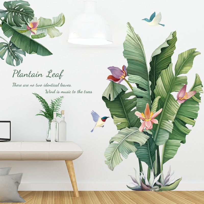 Jual Reliza Wall Sticker Daun Pisang Hijau Green Leaves Monstera Garden ...