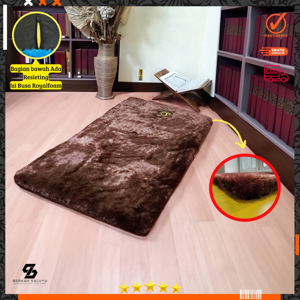 Jual Sajadah Bulu Rasfur 115x65x5.5cm Sajadah Bulu Empuk ISI BUSA SUPER ...