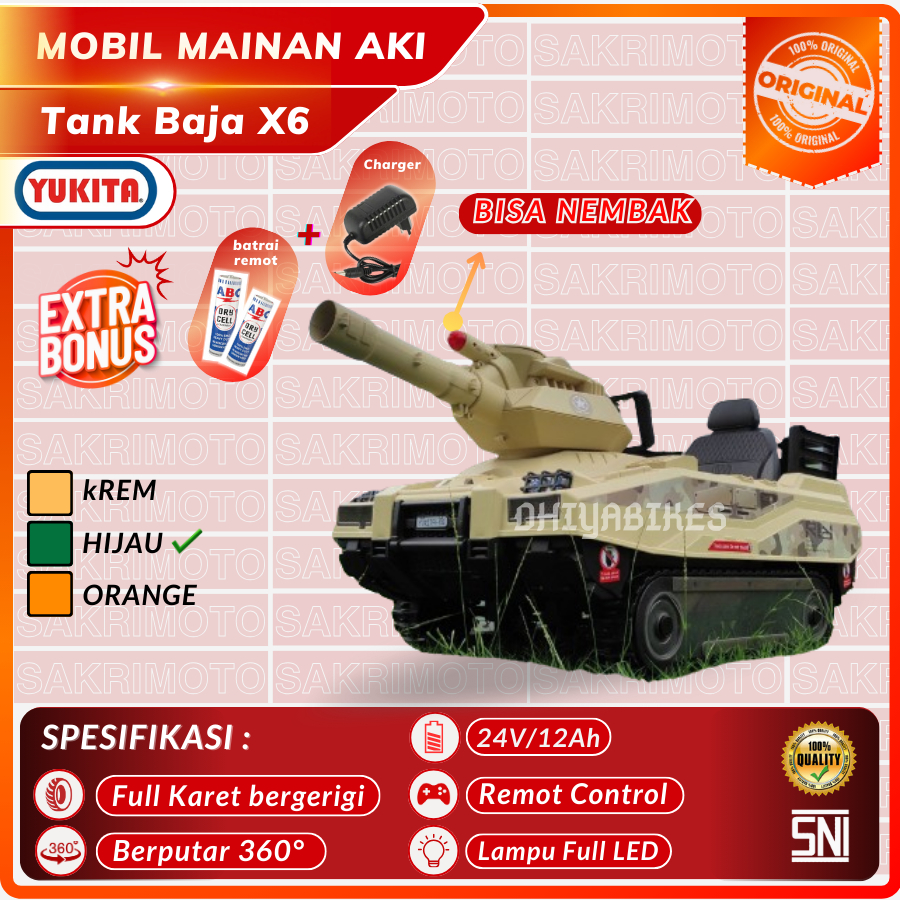 Jual mobil remot control anak aki tank militer | Shopee Indonesia