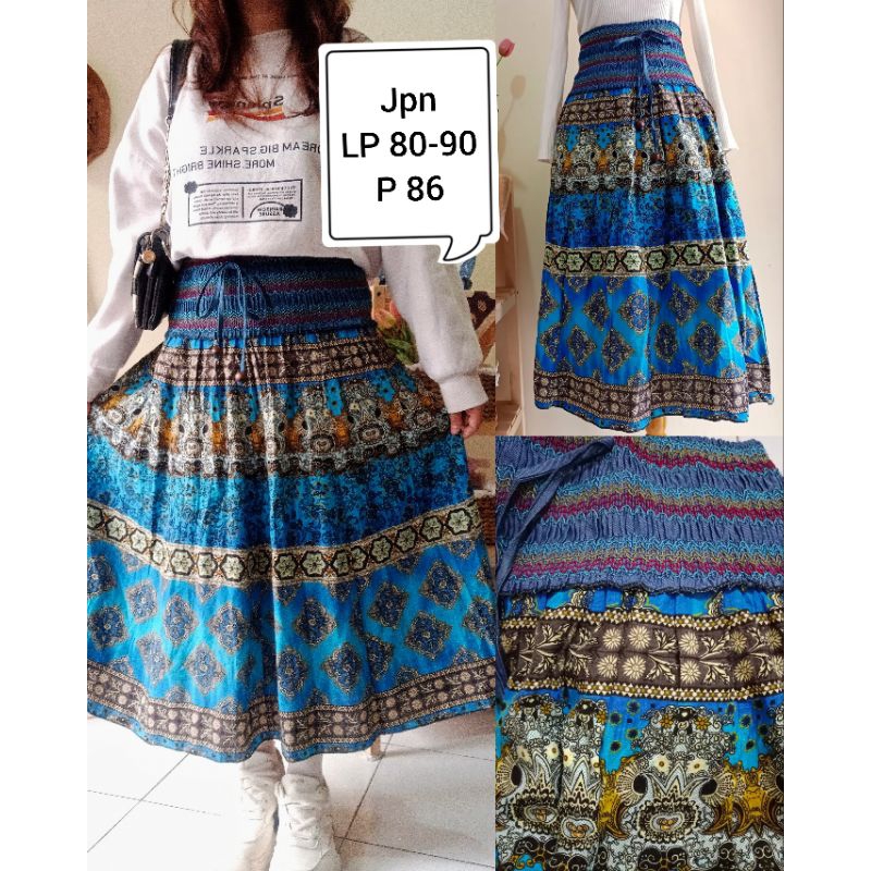 Jual Rok asimetris/Rok gaya Korea/Rok gaya retro/Long Skirt/Midi Skirt ...
