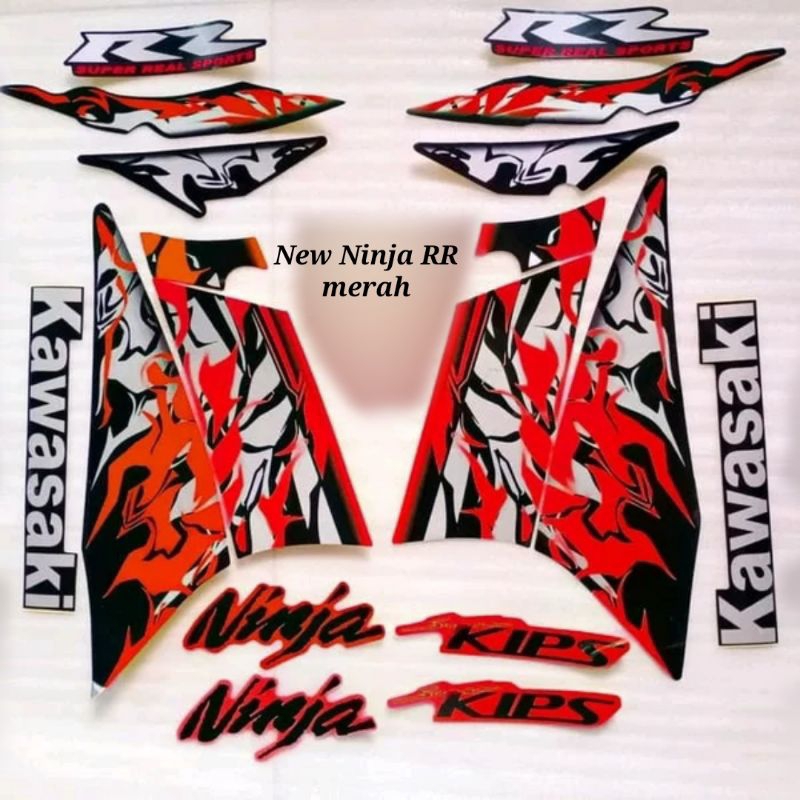 Jual lis body striping Kawasaki New Ninja RR 150 2013 Super Kips merah ...