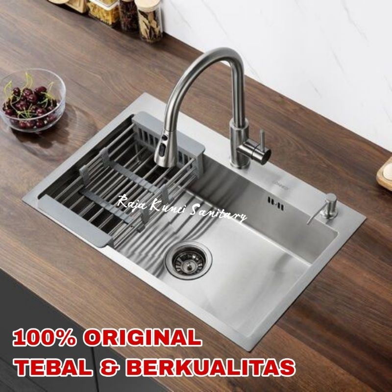 Jual Paket Lengkap Kitchen Sink 6045 + Kran Tarik Panas Dingin ...