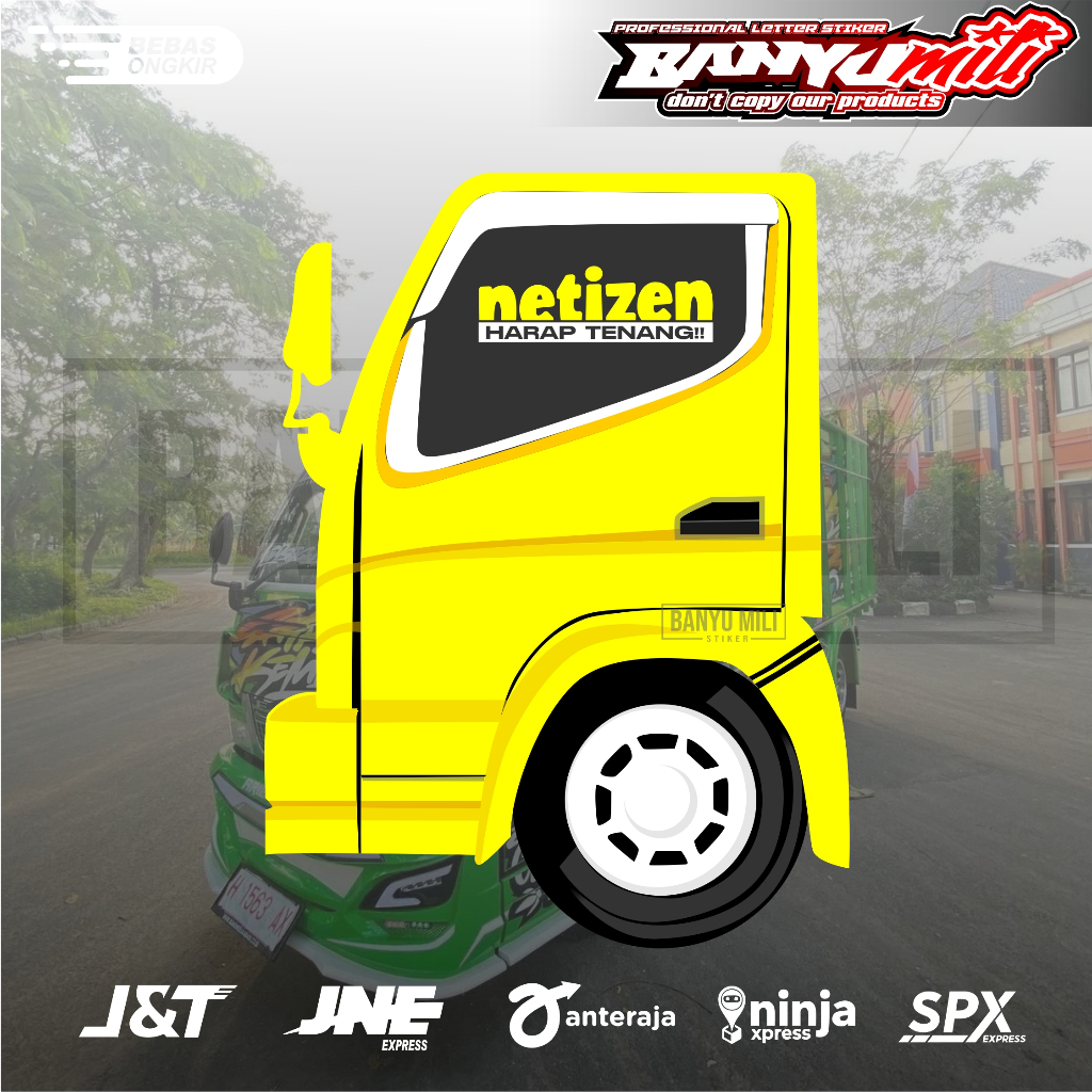 Jual Stiker truk netizen harap tenang cutting sticker variasi kaca ...